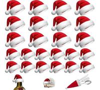 Mini Chapeau de Père Noël, 24 PCS Mini Bonnet de Noel, Bricolage Sucette Chapeau,Petits Bonnets Noël, Chapeau de Bouteille de vin,pour Les décorations de Table Déco de Noël