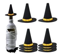 Mini chapeau de sorcière, 8pcs 2, 8x2, 4 pouces en feutre de chapeaux gâteau sorcière, décoration bouteille vin pour la fête des faveurs accessoires bricolage artisanat gâteau topper