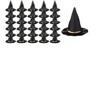 Mini Chapeau de sorcière avec Balai for Halloween | Taille d’accessoire miniature, affichage à suspendre ou à poser, utilisation for Halloween/costume/artisanat