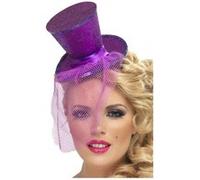 Generique - Mini Chapeau Haut de Forme Violet Femme