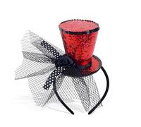 Mini chapeau haut-de-forme avec voile, chapeau haut-de-forme bibi de couleur dorée pour femme et fille, festival, Halloween, Noël, carnaval, fête à thème, bal de fin d'année