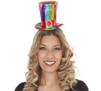 Mini-Chapeau Haut-De-Forme De Diadème Arc-En-Ciel Multicolore