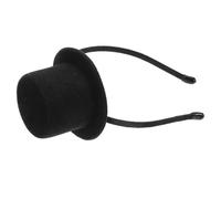 Mini chapeau haut-de-forme noir sur serre-tête en polyester | Léger et confortable à porter, taille universelle pour adultes, adapté aux femmes, pour anniversaires et fêtes à thème