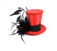 Mini chapeau haut-de-forme séduisant Chapeau Derby à plumes et fleurs pour femme Chapeau d'église Chapeau melon fête