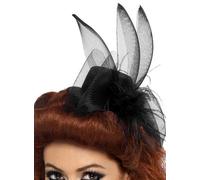 Mini-chapeau Orchidée noire - Petit chapeau haut de forme en forme d'orchidée