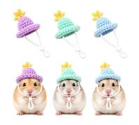 Mini chapeau pour petits animaux de compagnie, crochet étoile casquette avec sangle réglable, accessoires pour hamster pour photos de hérisson, cochon d'Inde