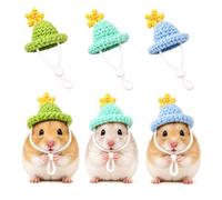 Mini chapeau pour petits animaux de compagnie, crochet étoile casquette avec sangle réglable, accessoires pour hamster pour photos de hérisson, cochon d'Inde
