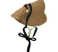 Mini chapeau sombrero pour animal de compagnie - Chapeau de soleil en paille tissée pour petits chiens, chats et chiots - Joli costume mexicain d'été pour fête sur la plage et accessoire photo (taille