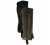 Mini-chaps en cuir et bande élastique latéraux Daslö Noir L