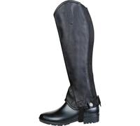 Mini-chaps en cuir HKM Elastic Plain Noir S/36