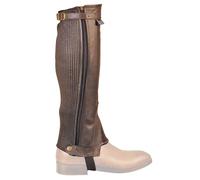 Mini-chaps en cuir souple avec soufflet Umbria Equitazione Marron 2XS
