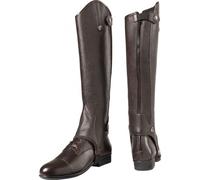 Mini-Chaps Equithème "Primera" Cuir Grainé - Couleur : Brun - Taille : Xs - Hauteur De Tige : Court