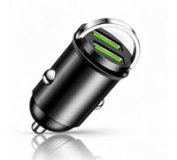 Mini Chargeur Allume-Cigare 22.5W Double Port USB A | Adaptateur Voiture USB Rapide, Chargeur de Voiture Invisible Flush Fit avec Anneau Rétractable pour Ordinateur, Smartphone