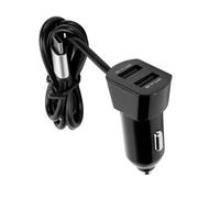 Mini Chargeur De Voiture à Double Port Usb 4,8 A + 1 A Pour TéLéPhone Portable à Courant éLevé Avec CâBle Usb