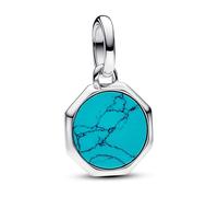Mini Charm PANDORA Médaillon PANDORA Gravable Turquoise