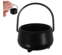 Mini Chaudron 0, 8 '' Chaudron d'halloween avec poignée 1:12 Accessoires de Maison de poupée Mini Fonte Halloween Maison poupée Miniatures Caudron Uniquement Jouets Jeu.