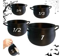 Mini chaudron de sorcière pour décoration d'Halloween, ensemble de tasses à mesurer de cuisine, pot à biscuits d'Halloween pour cadeaux de fête à la maison, tasses chaudron pour cuisine, décoration de