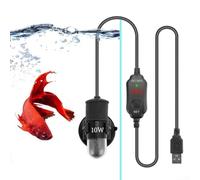 Mini chauffage d'aquarium portable USB avec thermostat submersible 18 à 34 degrés Celsius compatible avec les petits aquariums et bols à tortues (SC07B)