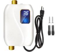 Mini chauffe-eau électronique instantané 3500 W avec affichage de la température LCD, design étanche, protection contre les fuites, chauffe-eau électrique pour douche, salle de bain, cuisine