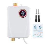 Mini Chauffe-Eau Instantané 3500W electrique,chauffe eau camping 220 V,Avec Affichage NuméRique LCD,Petit chauffe-eau instantané électrique économie d'eau pour RV cuisine salle de bain douche