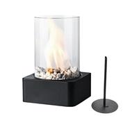 Mini cheminée de table, 29 x 16 cm, portable, brûleur au gaz propane, chauffage de terrasse pour terrasse, jardin, camping, extérieur, camping-car