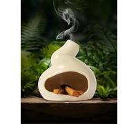 Mini cheminée en céramique faite à la main pour la sauge, idéal pour la méditation et les autels - Design durable pour brûler des bâtons - Cadeau de méditation unique (jaune)