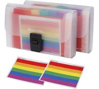 Mini Chemises À Documents Format, 2 Pièces A6 Trieur Document 13 Compartiments Extensible Étanche Classeur Trieur Accordéon De Bureau Avec Multicolore Étiquettes