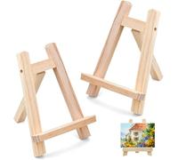 Mini Chevalet Bois, Mini Présentoir, Petit Chevalet Peinture Pliable, Trépied en Bois, Petit chevalet en bois de Table, Pour Présentation Cartes Photos (15 x 20cm-2 Pièces)