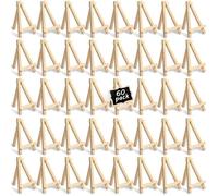 Mini chevalet en bois - 60 pièces - 7x12,5 cm - Triangulaire - Matériau durable Couleur originale du bois DECO COUTURE YYV