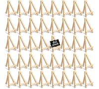 Mini chevalet en bois - YSTP - 60 pièces - 7x12,5 cm - Triangulaire - Matériau durable