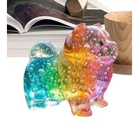 Mini Chien en résine - Arc-en- - Décoration de Bureau - pour l'extérieur et l'intérieur - pour Le Jardin, Le Bureau, la Chambre à Coucher, Le Bureau, Noël, Un Anniversaire, Pâques, Les Vacances