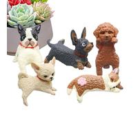 Mini chiens robustes pour moniteur et tableau de bord, 5 figurines solides, accessoire mignon pour les conducteurs, les collectionneurs et les amoureux des animaux lors de voyages en voiture