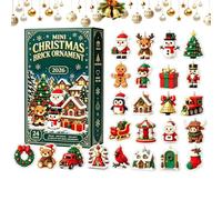 Mini Christmas Brick Ornament Calendrier De L'avent 202 | 24 Jours Briques Acrylique Collection, Countdown Décorations Pour Noël, Suspension Pour Sapin Couronnes Des Fêtes D'hiver
