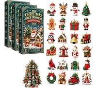 Mini Christmas Brick Ornament Calendrier De L'avent 2026 | 24 Jours Briques Acrylique Collection, Calendrier De L'Avent 24 Jours, Suspension Pour Sapin Couronnes Des Fêtes D'hiver