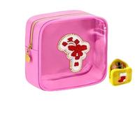 Mini Christmas Pouches, Christmas Preppy Patch Makeup Pouches,Portable Nylon Organizer Storage Purse, Cute ClearZipper Cosmetic Preppy Thing for Travel Women Gift (06)