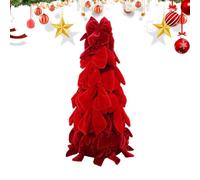 Mini Christmas Tree 14.57in Velvet - Bow Artificial Home Decoration Tree
