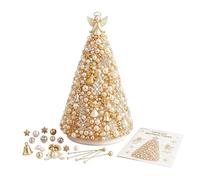 Mini Christmas Tree Kit, Holiday Beading Project, 3D Beaded Tree Craft Set | Creative 3D Beading Design, Mini Holiday Craft Kit, for Adults Beginners Kitchen Mantel Shelf Bedroom Desk