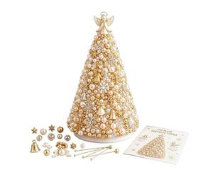 Mini Christmas Tree Kit, Holiday Beading Project, 3D Beaded Tree Craft Set | Creative 3D Beading Design, Mini Holiday Craft Kit, for Adults Beginners Kitchen Mantel Shelf Bedroom Desk