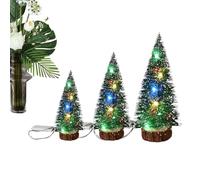 Mini Christmas Tree with Lights - 3PCS Set, Light-Up Artificial Christmas Trees | 3 Sizes (30cm/35cm/40cm) LED Tabletop Holiday Trees for Home, Desktop, Shelf, Dining Table, Mantel, Windowsill