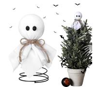 Mini cime de sapin d'Halloween fantôme corbeau effrayant de 16 cm pour décoration de fête