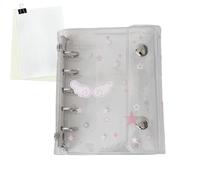 Mini classeur - Couverture transparente M5 portable à 6 trous - Accessoires de planification de bureau - Pour planificateur, bureau, maison, étude, travail, voyage, usage et hebdomadaire