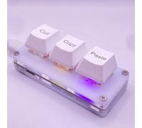 Mini Clavier À 3 Touches Ctrl X C V Raccourci À Une Main Rgb Macro Pad Gaming Clavier Mécanique Osu Programmable Pour Le Travail Et Les Jeux (Blanc)