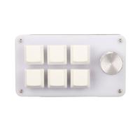 Mini clavier à 6 touches avec bouton RVB interrupteur bleu clair connexion filaire Plug and Play bricolage programmable à une main clavier mécanique blanc