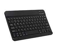 Mini clavier Bluetooth fin portable sans fil rechargeable pour tablette, iPad, iPhone, téléphone Apple, smartphone, ordinateur portable, iOS, Android, Windows (10 pouces, noir)