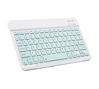 Mini clavier Bluetooth portable sans fil rechargeable pour Apple iPad iPhone Samsung Tablette Smartphone iOS Android Windows 10" Vert clair