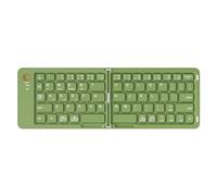 Mini clavier Bluetooth sans fil portable à double volet avec support de téléphone, capteur magnétique, adapté pour téléphones portables, tablettes et ordinateurs portables pour le bureau (vert)