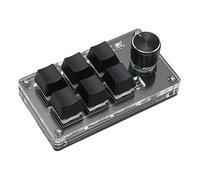 Mini clavier, clavier bleu à 6 touches à une main, largement utilisé pour les ordinateurs (noir)