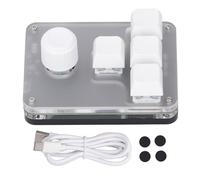 Mini Clavier de Jeu Mécanique 4 Touches avec Interrupteur Bleu, Lumière RVB, 1 Bouton pour Jeux, Bureau, Médias, Musique avec Commutateurs Cherry MX, Câble 5 V 1 A, Câble de Type