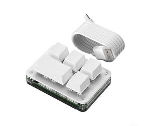 Mini clavier de jeu mécanique rétroéclairé RVB, 5 touches DIY programmables avec contrôle du rétroéclairage RVB pour dessin, jeux, périphériques, design de bureau (noir)
