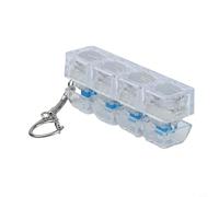 Mini clavier Fidget Toy RGB Light Up Porte-clés Balle anti-stress Alternative pour TDAH Focus Soulagement de l'anxiété Gadget Portable Travail Maison 8 x 3 cm (blanc transparent)